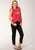 Roper Womens Leave Her Wild Watermelon Poly/Rayon S/L T-Shirt
