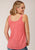 Roper Womens Spirit Of The West Pink Poly/Rayon S/L Tank Top