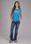 Roper Womens Taco Bout Blue Poly/Rayon S/L T-Shirt