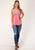 Roper Womens Horseshoes and Boots Pink Poly/Rayon S/L Tank Top