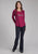 Roper Womens Cactus Variety Wine Poly/Rayon L/S T-Shirt