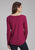 Roper Womens Cactus Variety Wine Poly/Rayon L/S T-Shirt