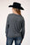 Roper Womens Longhorn Lightning Grey Poly/Rayon L/S T-Shirt