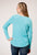 Roper Womens Old Soul Turquoise Poly/Rayon L/S T-Shirt