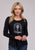 Roper Womens Homegrown Cowgirl Black Poly/Rayon L/S T-Shirt