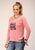 Roper Womens Stock Show Pink Poly/Rayon 3/4 Sleeve L/S T-Shirt