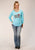 Roper Womens Howdy Blue Poly/Rayon L/S T-Shirt