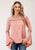 Roper Womens Peasant Knit Light Pink 100% Cotton L/S Tunic