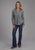 Roper Womens Pretty Floral Grey Poly/Cotton L/S T-Shirt