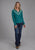 Roper Womens Aztec Floral Yoke Teal 100% Cotton L/S T-Shirt