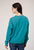 Roper Womens Fringe Turquoise 100% Cotton Sweatshirt