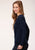 Roper Womens Side Accent Ties Cactus Dark Blue Poly/Rayon L/S Tunic