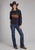 Roper Womens Running Horses Black 100% Cotton Sweatshirt