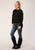 Roper Womens Micro French Terry Black 100% Cotton Sweatshirt