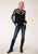 Roper Womens Black Polyester Navajo Rug L/S Tunic