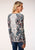Roper Womens Green Multi Polyester Paisley Border L/S Tunic