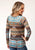 Roper Womens Aztec Raglan Sleeves Brown Polyester L/S T-Shirt