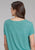 Roper Womens Wild Horses Turquoise Poly/Rayon Yoked S/S T-Shirt