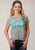 Roper Womens Grey Poly/Rayon Wild And Free S/S T-Shirt