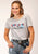 Roper Womens About To Get Western Grey Poly/Rayon S/S T-Shirt