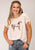 Roper Womens Brown Horse Cream Poly/Rayon S/S T-Shirt