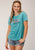 Roper Womens My Horse is Calling Blue Poly/Rayon S/S T-Shirt