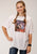 Roper Womens Take Me To The Desert White Poly/Rayon S/S T-Shirt