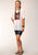 Roper Womens Take Me To The Desert White Poly/Rayon S/S T-Shirt