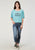 Roper Womens Wanted And Wild Blue Poly/Cotton S/S L/S T-Shirt