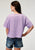 Roper Womens Southwest Longhorn Lilac 100% Cotton S/S T-Shirt