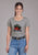 Roper Womens 2448 This Succs Grey Cotton Blend S/S T-Shirt