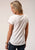 Roper Womens Banded Collar White 100% Cotton S/S T-Shirt