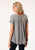 Roper Womens Grey 100% Cotton Geometric Embroidery S/S T-Shirt