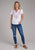 Roper Womens 2434 Red Flowers White 100% Cotton S/S T-Shirt