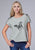 Roper Womens Black Mustang Grey Cotton Blend S/S T-Shirt