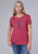 Roper Womens What In Carnation Plum Poly/Rayon S/S T-Shirt