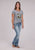 Roper Womens Desert Road Longhorn Grey Poly/Rayon S/S T-Shirt