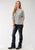 Roper Womens Heather Grey Poly/Rayon Split Back Sweater