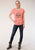 Roper Womens Funny Farm Pink Poly/Rayon S/S T-Shirt