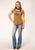 Roper Womens Stars Big and Bright Tobacco Brown Poly/Rayon S/S T-Shirt