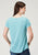 Roper Womens Matching Fringe Light Blue Poly/Cotton S/S T-Shirt