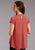 Roper Womens Red Poly/Cotton Taos Sunrise S/S T-Shirt