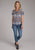 Roper Womens Twisted Cuff Sublimation Multi-Color Poly/Spandex S/S T-Shirt