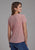 Roper Womens Front Yoke Fringe Pink Poly/Rayon S/S T-Shirt