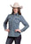 Roper Womens Bronc Rider Embroidery Blue 100% Cotton L/S Shirt