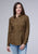 Roper Womens 2044 Solid Poplin Cocoa 100% Cotton L/S Shirt