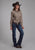 Roper Womens 2221 Solid Poplin Stone 100% Cotton L/S Shirt