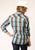 Roper Womens Desert Dobby Plaid Blue/Brown 100% Cotton L/S Shirt