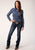 Roper Womens Vintage Paisley Blue 100% Cotton L/S Shirt