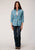 Roper Womens Blue 100% Cotton Aztec Mash Up L/S Shirt